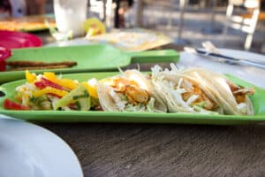 A plate of fish tacos
